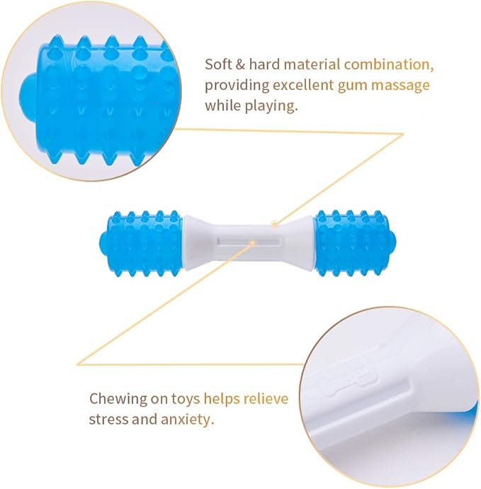 Puppy Teething Chew Toys up to 88 Lbs Dog Chew Toys for Gentle Chewers Promotes Dental Health Reduces Teething Discomfort Boredom Freshen Breath Dog Toy Made W/PU Rubber (Dental Stick, 5 inches)