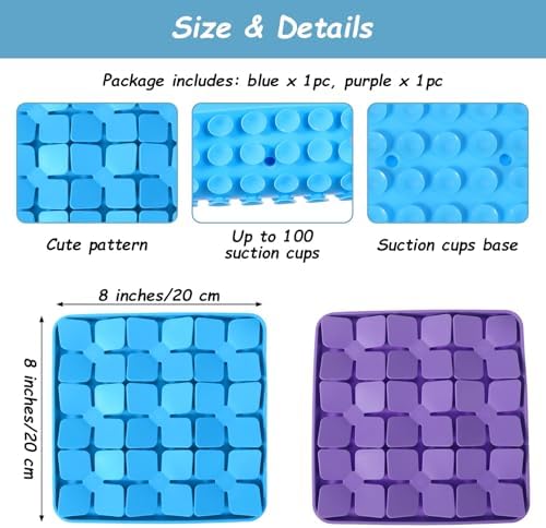 2 Pcs Silicone Snuffle Mat for Dogs, Slow Feeder Lick Mat with Suction Cups, Dog Puzzle Feeder Toys for Smell Training & Slow Eating for Mental Stimulation Anxiety Relief, Blue & Purple - Image 2