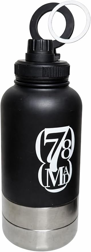 3-in-1 Dog Water Bottles with Food & Water Bowls – Insulated Stainless Steel 32oz Travel Bottle for Walking, Hiking & Outdoor Adventures (Dark Green)