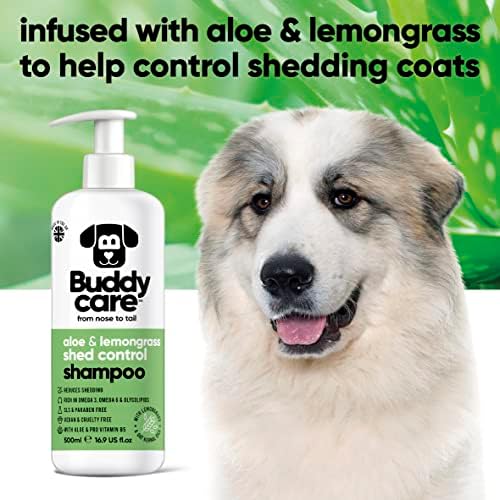 shed Control Dog Shampoo by Buddycare | Dry Skin & Itchy Skin Relief for Smelly Dogs | Deep Cleansing for Dogs Puppy Sensitive Skin | Lemongrass Scented | with Aloe & Vitamin B5 (16.90oz) - Image 3