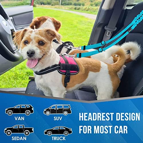 Lukovee Double Dog Car Seat Belt, No Tangle Headrest Restraint - Image 5