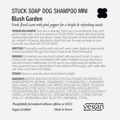 Travel Size Dog Shampoo 120ml for Sensitive Skin – Jeju Camellia & Centella Asiatica, pH 5.5-6.5, Allergen-Minimized Peony & Rose Scent, K-Beauty Vegan Formula (Blush Garden) - Image 7