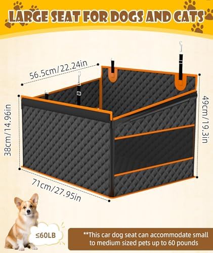 EPN Dog Car Seat, Back Seat Extender for Medium and Large Dogs, Black - Image 2