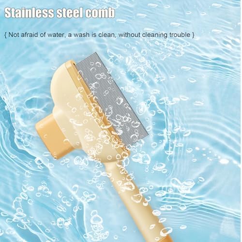 2 PCS Flea Comb for Cats Dogs Brush for Shedding Pet Hair Removal Comb with Long & Short Stainless Steel Teeth for Deshedding - Image 5