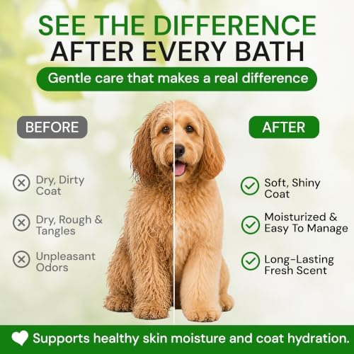 All Stages Dog Grooming Natural Dog Shampoo and Conditioner with Aloe Vera, pH balanced Shampoo for Dogs, Tear-Free, Moisturizing Dog Shampoo for Sensitive Skin - 26.4 Oz - Image 7