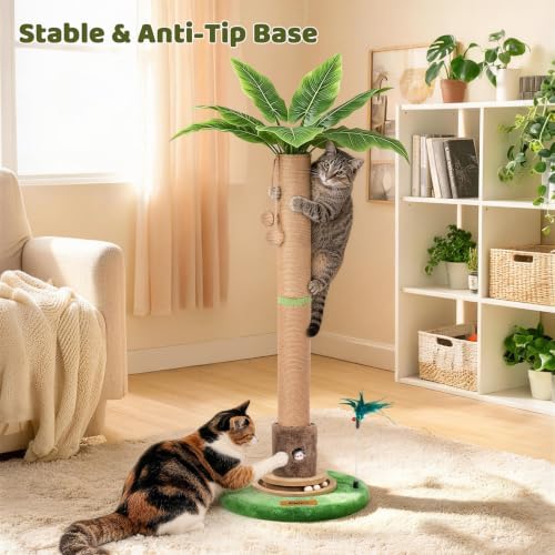 【Material Upgrade】 Famifit 50.8" Plant Cat Scratching Post, Tall Cat Tree - Image 4
