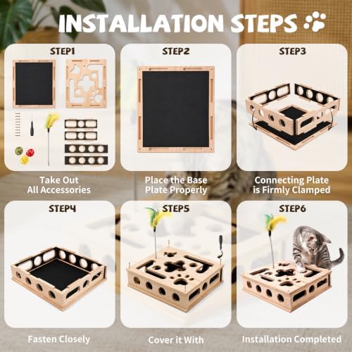 Cat Nail File Enrichment Box Scratch Puzzle Toy with Slot Lock Screws - Image 5