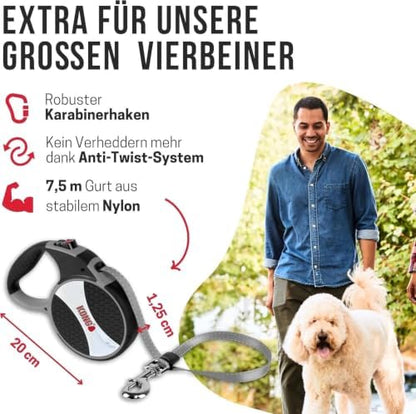 Alcott Kong Explore Retractable Dog Leash, Large, Blue, 24' Long,KNG EXP LG BL - Image 5
