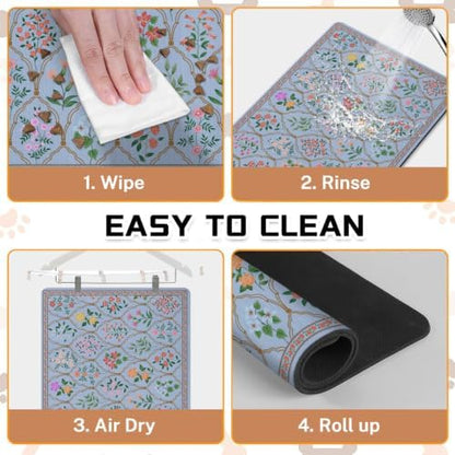Absorbent Pet Dog Bowl Mat for Food and Water, Pet Cat Food Feeding Mat with Non Slip Rubber Backing, Dog Food Mats for Floors Waterproof, 16"x24" - Image 6