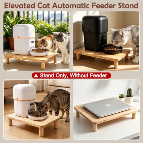 SZEE Cat Food Stand, Elevated Cat Feeder Stand for Automatic Feeder & Bowls - Image 4