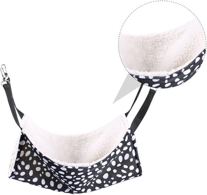 Double-Sided Hanging Cat Hammock Small 27x27cm Breathable Pet Sleeping Bed with Polka Dot Pattern for Indoor Cats