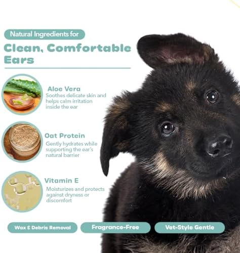 P.E.T. Ear Care Wash for Dogs & Cats — 0% Alcohol & Fragrance-Free Formula — Loosens Wax, Removes Debris, Neutralizes Odor & Soothes with Aloe & Oat — No-Rinse, Vet-Style Application — 16 oz - Image 5