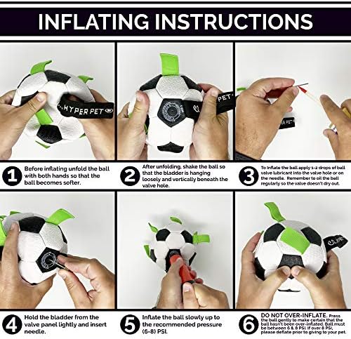 Hyper Pet Grab Tabs Dog Soccer Ball with Straps (7.5") Indoor or Outdoor; Interactive Durable Fetch Ball with Tug Toy for All Dog Breeds - Image 6