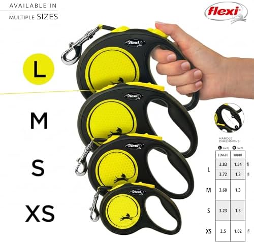 FLEXI® Neon Tape Retractable Dog Leash, Large, 16 ft - Neon Yellow/Black - Image 3