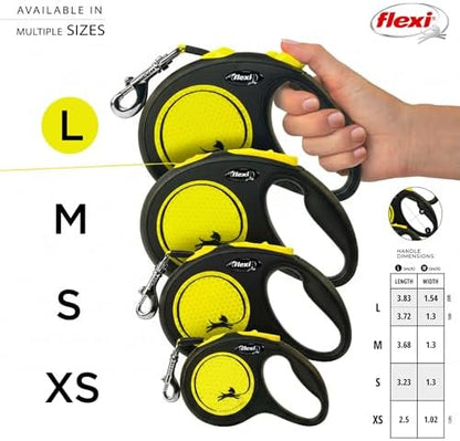 FLEXI® Neon Tape Retractable Dog Leash, Large, 16 ft - Neon Yellow/Black - Image 3