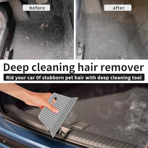 SOCCSO Carpet Rake Pet Hair Remover, 60" Long Rubber Broom, 3 Pack - Image 5