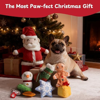 Nocciola Hide and Seek Christmas Santa Dog Toys: 9 Packs Vacation Gifts Funny Plush Stuffed Squeaky Crinkle Durable Chew Toys for Small Medium Large Breed, Dog Stocking Stuffers - Image 7