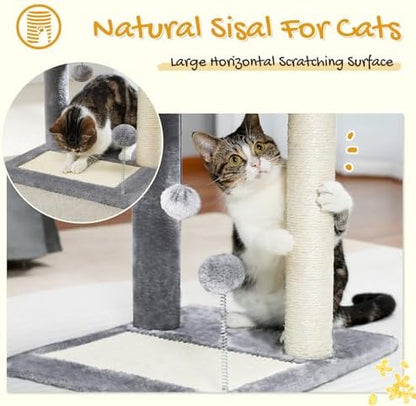 PAWZ Road Cat Scratching Post with Bed, Small Cat Tower with Pad & Ball - Image 5