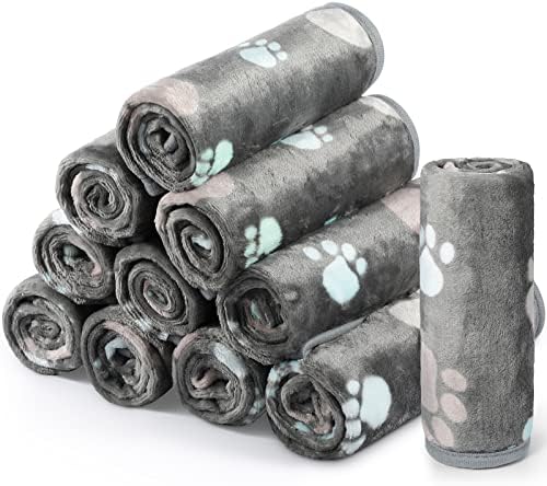 Tegeme 12 Pcs Puppy Blanket for Cat, 23 x 16 Inch, Dark Gray by Tegeme