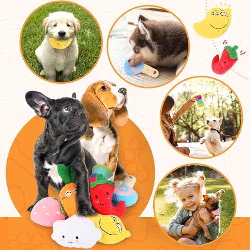LOYEE Dog Squeaky Toys 8 Pack, Puppy Plush Squeaky Toys for Medium Small Dogs, Cute Pet Toys Stuffed Puppy Chew Toys for Teething, Interactive Toys Set for Puppy Supplies - Image 6