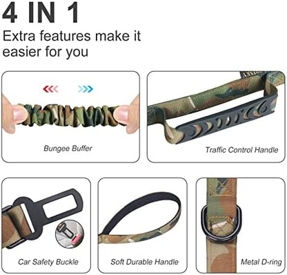 Hotsky Tactical Bungee Shock Absorbing No Pull Strong Dog Leash,CP,4-6FT - Image 4