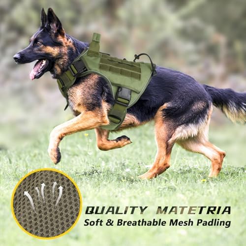 WINGOIN Green Tactical Dog Harness for Extra Large Dogs,No Pull Dog Harness - Image 6