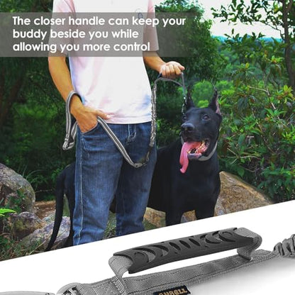 AUBELL Tactical Dog Leash Heavy Duty,4-6ft No Pull Bungee Leash,Grey - Image 6