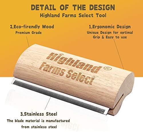 Professional Deshedding Grooming Tool for Dogs & Cats,Wood Pets Groomer 5In - Image 3
