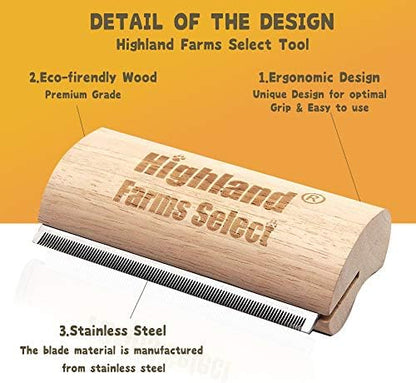 Professional Deshedding Grooming Tool for Dogs & Cats,Wood Pets Groomer 5In - Image 3