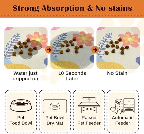 Pet Feeding Mat for Floors Waterproof Dog Mat for Food and Water Absorbent Quick Dry Non Slip mat for Cat Bowls - Image 2