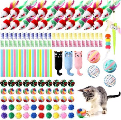 Shappy 150 Pcs Cat Toys Bulk Pack for Indoor Cats, Mice Balls,Funny by Shappy