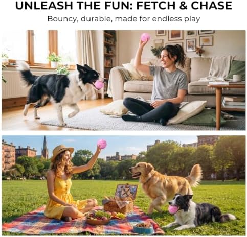 2-Packs 3.5'' Squeaky Dog Ball for Aggressive Chewers 25-80lbs - Image 3