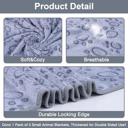 Dono 1 Pack 3 Dog Blankets, Soft Fluffy Fleece Pet Blanket Warm Sleep Mat Paw Print Design Puppy Kitten Throw Blankets Doggy Blanket for Dogs - Image 5