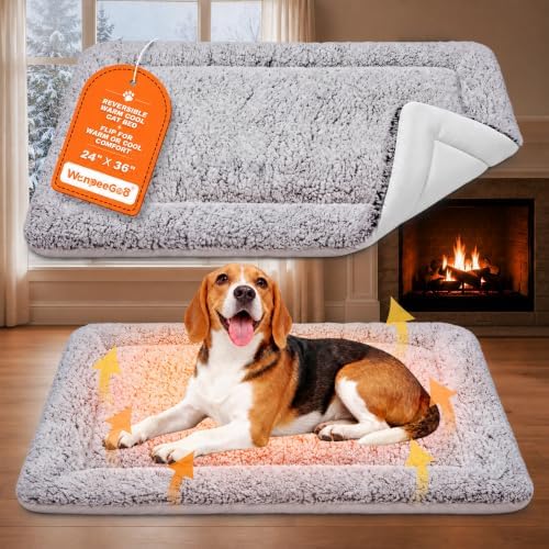 Self Warming Cat Bed, Reversible Cooling Mat for Cats, Gray, 24 x 36 Inches by WanpeeGoo