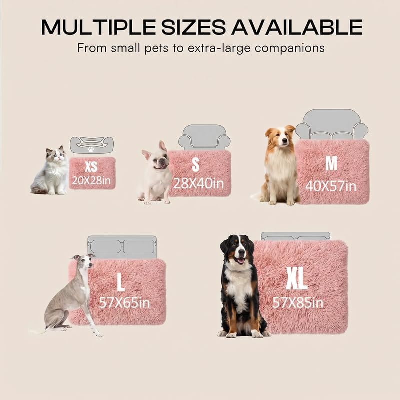 Waterproof Dog Blanket Pet Throw Blankets Fluffy Long Faux Fur Reversible Puppy Blankets 85x57in Furniture Protector Cover for Sofa Bed Couch Bed Cover Washable for Dogs Cats (Pink XL) - Image 5