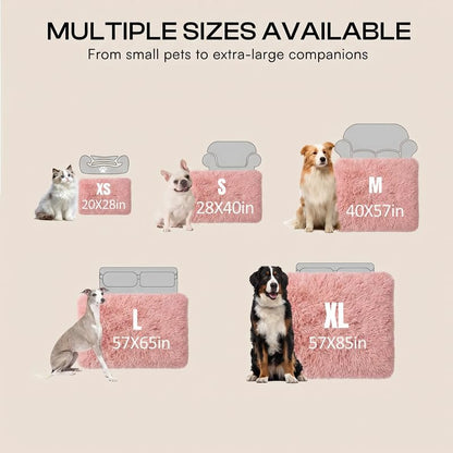 Waterproof Dog Blanket Pet Throw Blankets Fluffy Long Faux Fur Reversible Puppy Blankets 85x57in Furniture Protector Cover for Sofa Bed Couch Bed Cover Washable for Dogs Cats (Pink XL) - Image 5