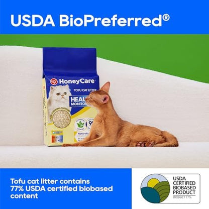 HoneyCare Health Monitoring Tofu Cat Litter | Natural Plant-Based Formula | Not Sticking to Litter Box | 99% Dust-Free & Low Tracking | Flushable Cat Litter |Urine Occult Blood Test| 24-lbs - Image 3