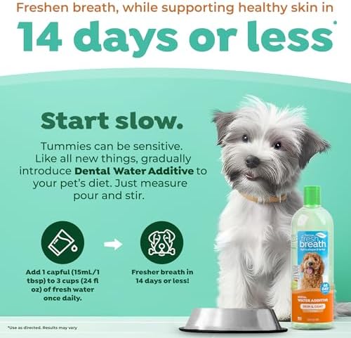 TropiClean Fresh Breath Water Additive for Skin Health Support, 33.8oz - Image 3