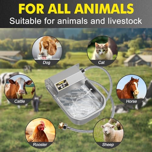 Automatic Water Dispenser for Dogs, 3L Stainless Steel Dog Water Bowl Dispenser, Automatic Water Feeder for Chicken & Livestock, Outdoor Auto-Fill Water Bowl Fit 3/4'' GHT Faucet, Easy Clean - Image 6