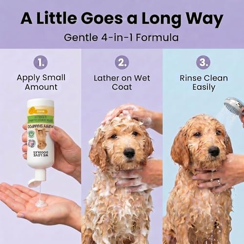 Puppy Shampoo & Conditioner, Tearless Hypoallergenic Wash, Mango, USA 8 oz - Image 5