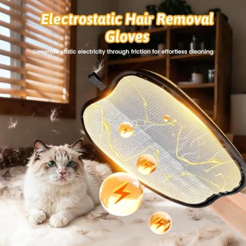 Pet Hair Removal Glove for Dogs & Cats, Sankell Upgraded Reusable Electrostatic Pet Hair Remover Glove, Magic Brush Mitt Tool for Couch, Furniture, Bed, Clothing, Carpet, Car Seat - Image 2