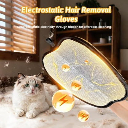 Pet Hair Removal Glove for Dogs & Cats, Sankell Upgraded Reusable Electrostatic Pet Hair Remover Glove, Magic Brush Mitt Tool for Couch, Furniture, Bed, Clothing, Carpet, Car Seat - Image 2