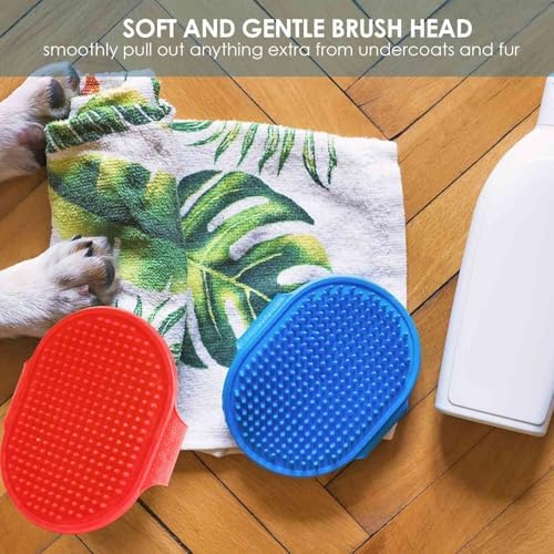 4 Pack Dog Grooming Brush, Premium Soft Silicone Pet Bath Brushes with Adjustable Handle, Shampoo Soothing Comb for Wet Dry Long Short Haired Dogs & Cats Massaging, Deshedding - Image 6