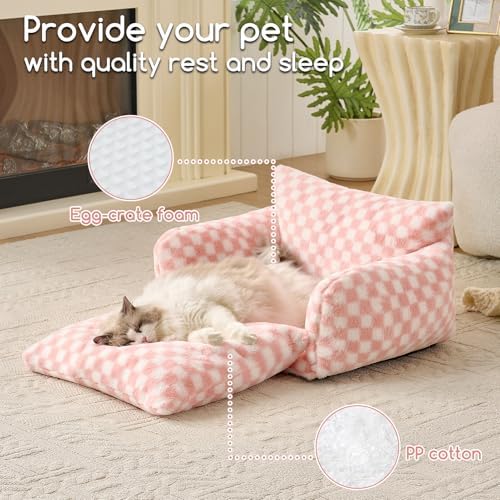 Hollypet Cat Bed Small Dog Orthopedic Couch Beds for Pets up to 20 lbs - Image 5