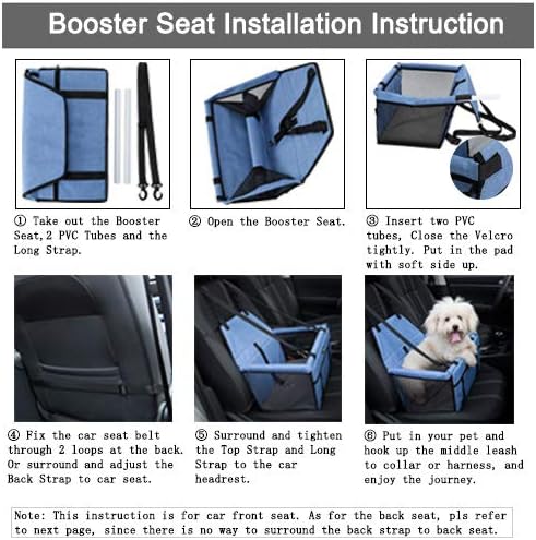 Pet Car Seat, Sturdy Reinforced Structure, Shortened Leash with Metal Snap Hook, Loops for Seat Belt, Waterproof Thick Soft Fleece Pad, Ideal for Puppy and Small Pets