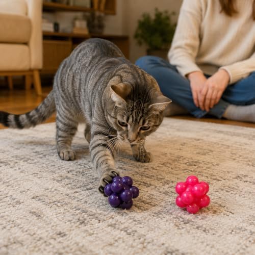 SPOT Atomic Rubber Bouncing Balls - Play Toy for Cats and Kittens, Bumpy Shape Makes Playing More Fun, Great to Keep Cats Entertained and Exercised - 1.5 inch, 2-Pack - Image 5