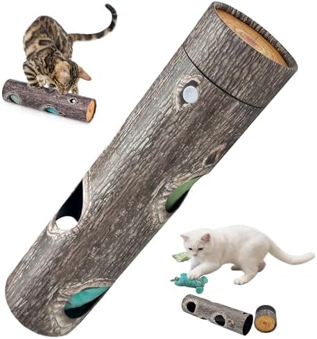 Interactive Cat Toy - 6-Hole Roller Box with 3D Pressure-Resistant Paper, Mental Stimulation & Anxiety Relief, Includes Catnip Plush & Bell, Solo Play for Indoor Cats by GRETMIX