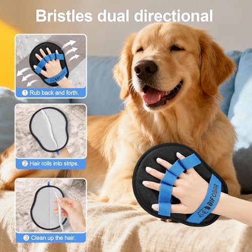 Pet Hair Removal Glove, Electrostatic Grooming Mitt for Dogs & Cats - Image 2