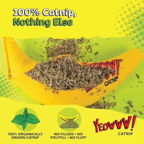 Yeowww! 100% Organic Catnip Toy, Yellow Banana 3 Pack - Image 6