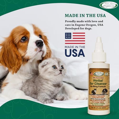 Herbal Ear Cleanser for Dogs & Cats - No-Sting Formula Gently Cleanses Ears, Removes Wax & Debris, Supports Healthy Ear Care, Calming Grooming Supplies for Pets, 2oz Bottle - Image 5